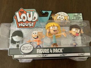 The Loud House Figure 4 Pack - Lincoln,  Lori,  Lucy,  Luna - Action Figure Toys