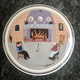 Vintage Villeroy & Boch Naif Christmas Laplau Porcelain Trinket Jewlery Box