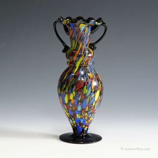 Fratelli Toso " Carnivale " Urn Vase,  Murano Ca.  1920