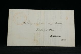 Maine: Monson1849 Justice Of The Peace Stampless Cover,  Piscataquis Co