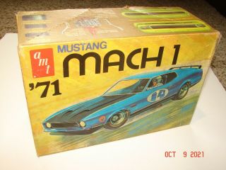 Vintage Amt 1971 Mustang Mach 1 Model Car Kit - Toy Plastic T114 - 225 Unbuilt