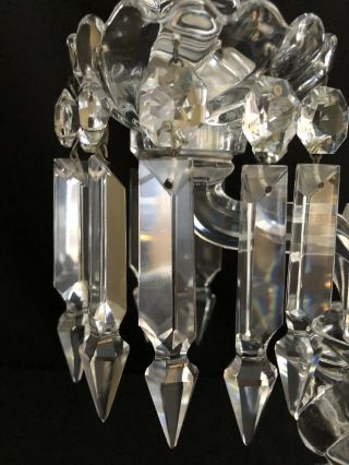 SIGNED BACCARAT CRYSTAL BAMBOUS 2 LIGHT 2 ARM CANDELABRA - - CAN ADD HURRICANES 3