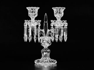 Magnificent Two Light Baccarat Crystal Candelabra/candle Holder.  12 3/4 " Height