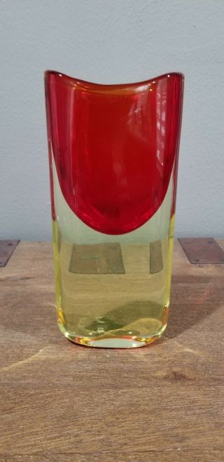 Huge Red Murano Glass Sommerso Vase By Seguso Vetri D 