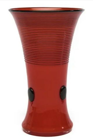 Loetz Glass Vase Red Ausführung 166 Bohemian Art Glass Circa 1916