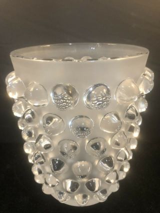 Lalique Crystal “mossi” Vase 8” Tall Frosted Clear Bubbles Retail $2,  800