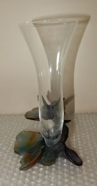 Daum Crystal Soliflor Papillon Nature 01495 Butterfly Vase 8 1/4 