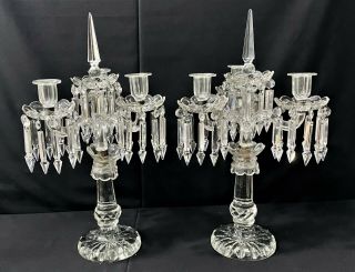 Large Baccarat Style Crystal Glass Candelabra Lusters