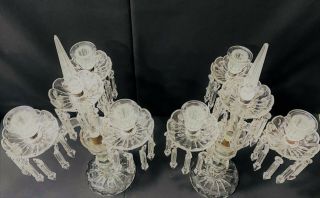 LARGE BACCARAT STYLE CRYSTAL GLASS CANDELABRA LUSTERS 2