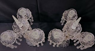 LARGE BACCARAT STYLE CRYSTAL GLASS CANDELABRA LUSTERS 3