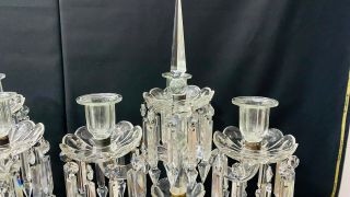 LARGE BACCARAT STYLE CRYSTAL GLASS CANDELABRA LUSTERS 4