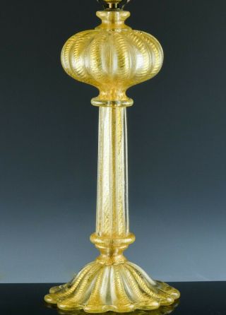 Stunning Large Barovier Toso Gold Aventurine Murano Italian Art Glass Table Lamp