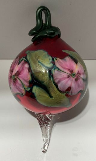 Charles Lotton,  1990,  Gold Ruby Pink Multi Flora,  Hanging Ornament
