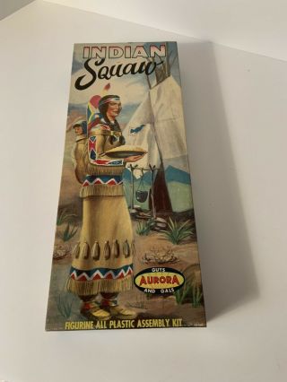 Vintage Indian Squaw Model Kit By Aurora - Guys And Gals Series No.  418 - 98