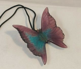 Daum France Signed Butterfly Papillon Patte Verre Purple Blue Crystal