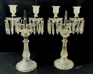 Baccarat Style Crystal Glass Candelabra Lusters