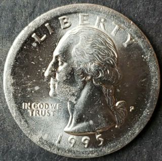 1995 P 25c Washington Quarter Dollar Off - Center/collar Error