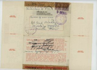 Mr Fancy Cancel Ww Ii Vmail Prisoner Of War Censored Italy 684 1943 Cvr 1036