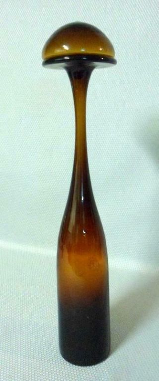 Mid Century Modern Greenwich Flint Craft Mushroom Decanter Bottle 2