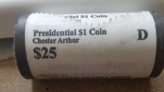 Presidential Dollar Roll Of 25 Bu Coins 2012 - D Chester Arthur H/t