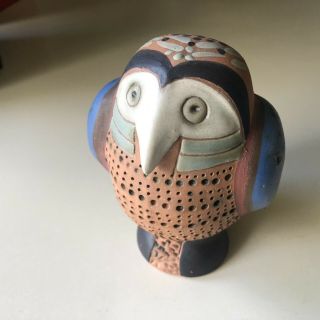 Susana Espinosa Studio Pottery Terra Cotta Owl Figurine Mid Century Puerto Rico
