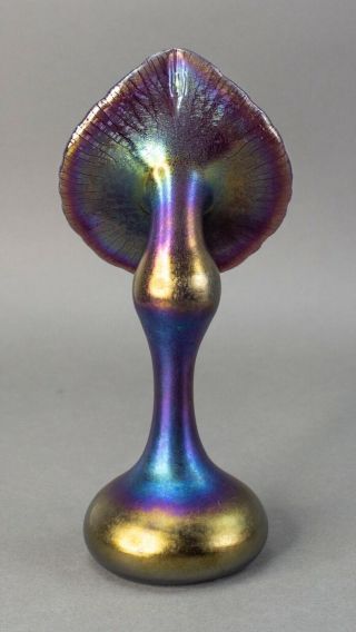 Chris Heilman 1979 Signed Jack In The Pulpit Iridescent Athens Art Glass Vase 4