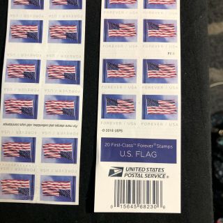 2 Books Of 20 Forever Stamps Us Flag Usps Postage 2018,  40 Total Stamps,  Jj308