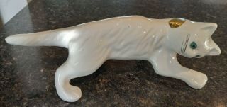 Vintage Camark Climbing Cat White Pottery Stickers Deluxe Artware
