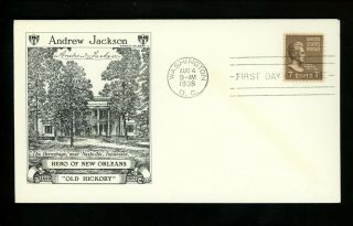Us Fdc 812 Historic Art / Gilbert M - 60 1938 Dc 7c Andrew Jackson Prexy Prexie