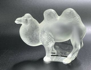 Lalique Crystal Two Hump Camel Figurine With Large Under Mane Paris France