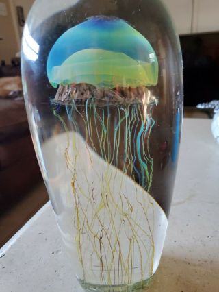 Richard Satava Moon Jellyfish Art Glass Sculpture Paperweight