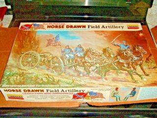 Vintage 1980 Lindberg Horse Drawn Field Artillery Kit 352