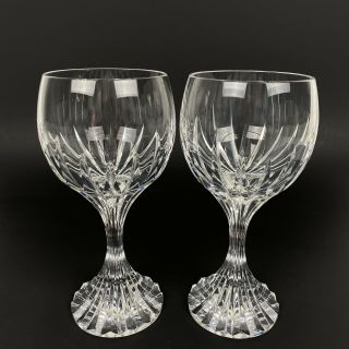 Set Of 2 Baccarat Massena Crystal 6 - 3/8 " Wine Glasses Clear Signed France