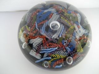Early Monart,  Ysart Tinged Glass Harlequin Style Magnum Sized Paperweight