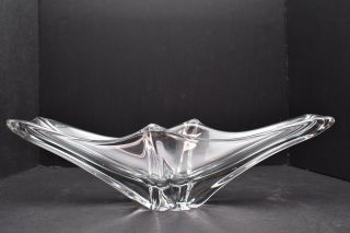 Daum France Crystal Modernist Large Centerpiece Console Form Bowl Vase 17”