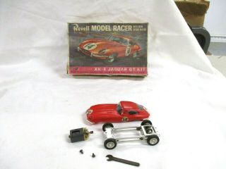 Vintage 1963 Revell Model Racer Xk - E Jaguar Gt Kit W/ Motor Parts Repairs