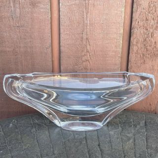 Daum France Crystal Modernist Large Centerpiece Crystal Bowl Vase