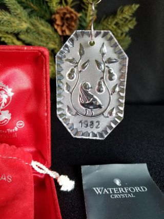 Waterford Crystal 1982 Partridge In A Pear Tree 12 Days Of Christmas Ornament