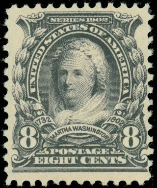 Us Scott 306 8¢ Martha Washington,  - Fine - Lh,  Scv $45.  00,  Popular Stamp