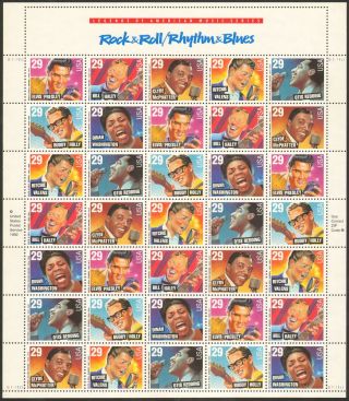 Us 2724 - 2730 Mnh Sheet Of 35,  Legends Of American Music Series