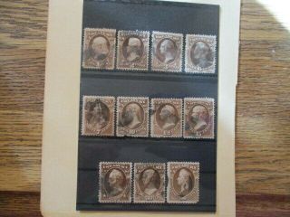 1873 Us Official Stamps Department Of Treasury S O72 - 82 Complete Set Of 11v