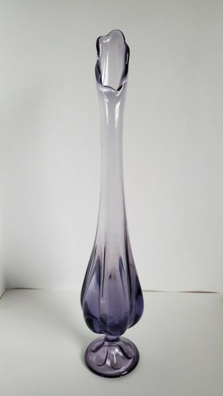 Rare Teaberry Epic Viking Glass Swung Bud Vase 6 Petal Lilac Lavender 16 " Read