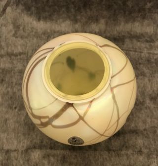 Fenton Dave Fetty Designed Topaz Opalescent Hanging Hearts Vase 2