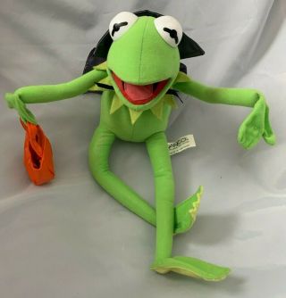 Dracula 16 " Kermit The Frog Muppets Halloween Pumpkin Plush Stuffed Henson