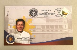 President Duterte Inaugural Commemorative Envelope 6/30/16 Philippines