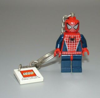 Lego Rare Keychain Spiderman Silver Webbing Marvel Minifigure Spider - Man