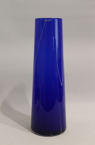 Design Glas Vase Barcelona Blau Kosta Boda Anna Ehrner H: 32cm Signiert Rare