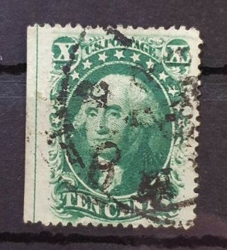 United States 1857 - 1861 10c Washington Green Unchecked For Type