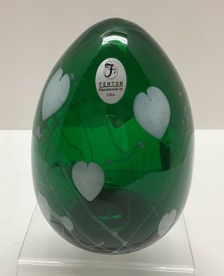 Fenton Dave Fetty Green Hanging Hearts Egg