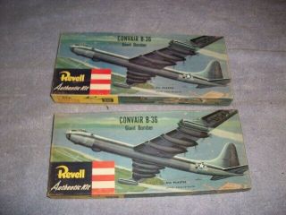 2 Vintage Revell 1954 Convair B - 36 Bomber Model Kit Airplanes Parts In Boxes